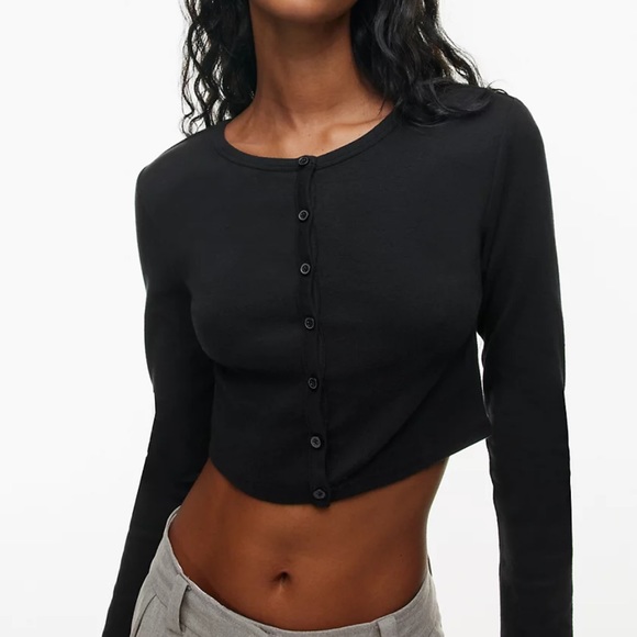 Sunday Best Sweaters - Sunday Best Besthug Apple Longsleeve Black Cropped Cardigan